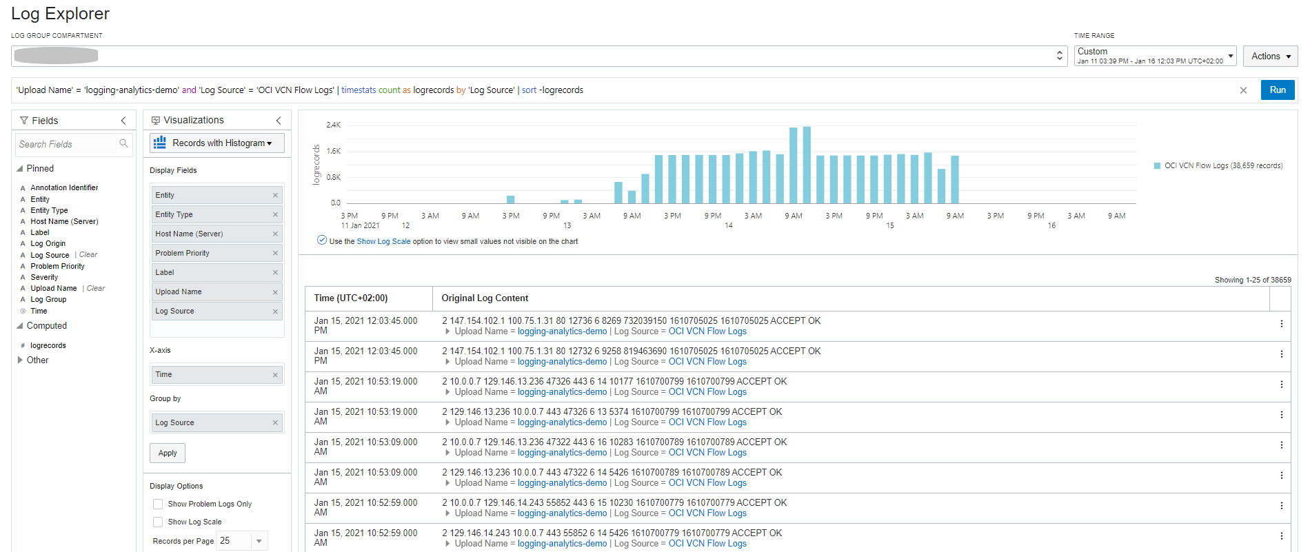 Oci Logging Service Overview OCI Logging Analytics 사용지침서를 사용하여 샘플 로그 분석