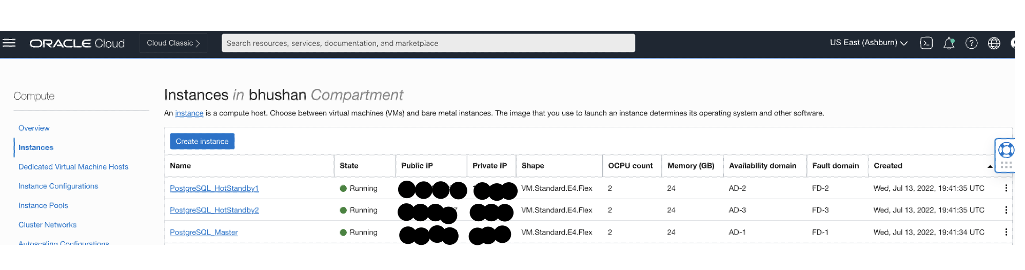 PG 컴퓨트 실행 중
