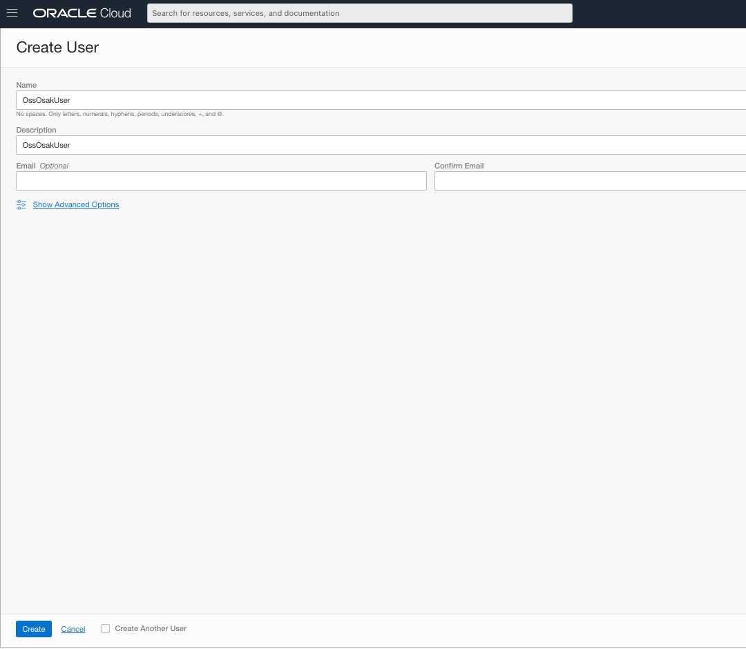 OCI 사용자 생성