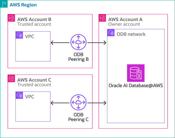 multiple-vpc-one-odbnetwork.png에 대한 설명은 다음과 같습니다.