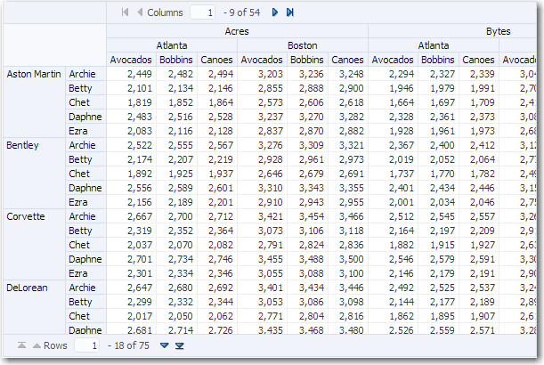 Pivot Table Column and Row Page Controls