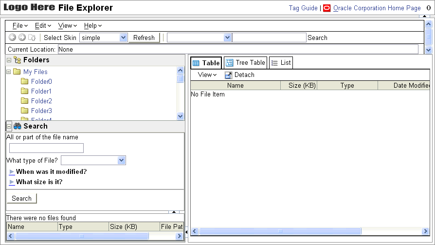 File Explorer using the Simple Skin