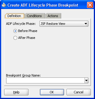 Create ADF Lifecycle Phase Breakpoint Dialog