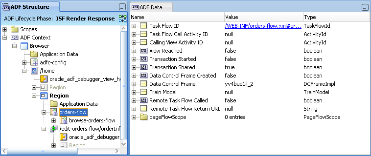 ADF Structure Window Selection and ADF Data Window Data