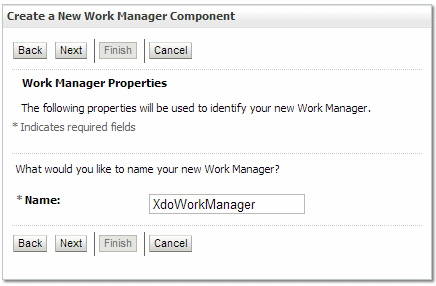 Enter Name for the work manager
