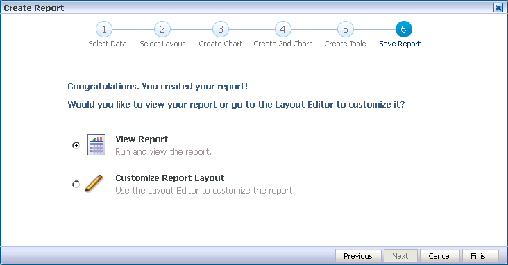 Save report page.