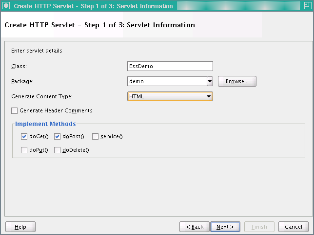 Creating the Sample Servlet