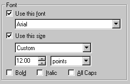 This is the Font panel with CSS turned off.