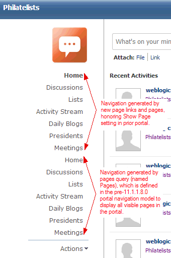 Upgraded portal navigation