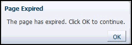 Page expired warning popup