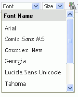 RTE Font Name drop-down menu