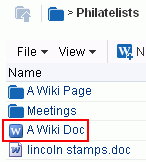 Wiki document on Documents page