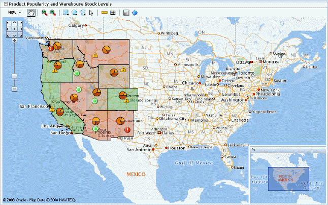 geographic map for a product