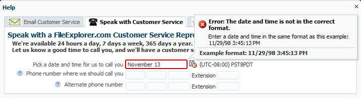 Errors display in note window