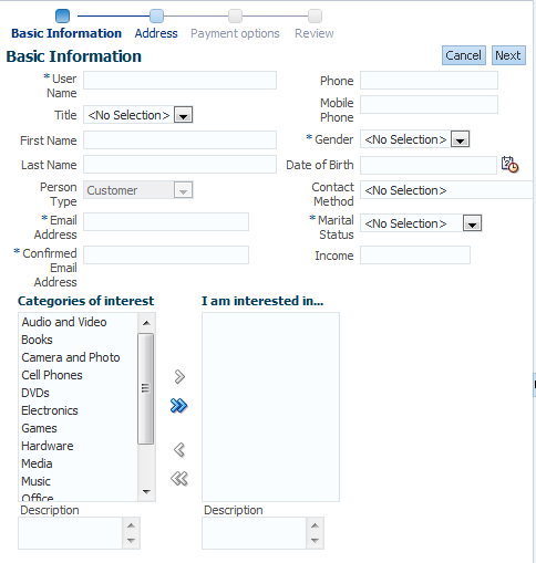 FOD customer registration form