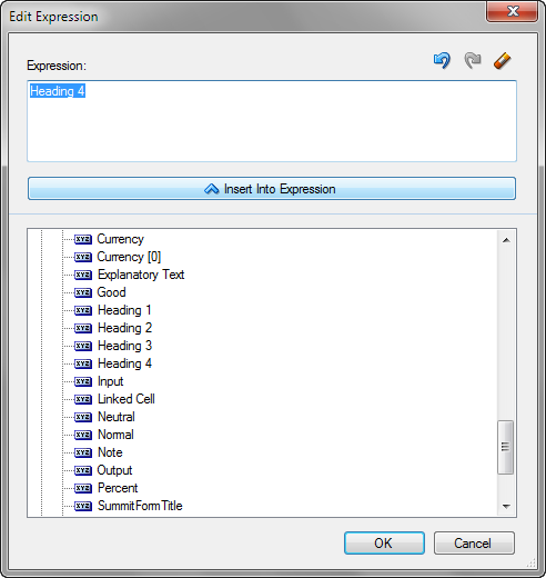 The Edit Expression dialog box applies a style.