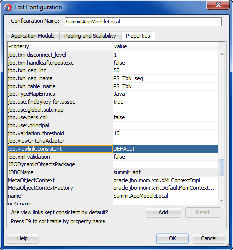 jbo.viewlink.consistent property in Configuration editor