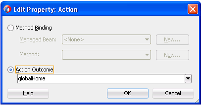 Edit Property Dialog for Action Attribute