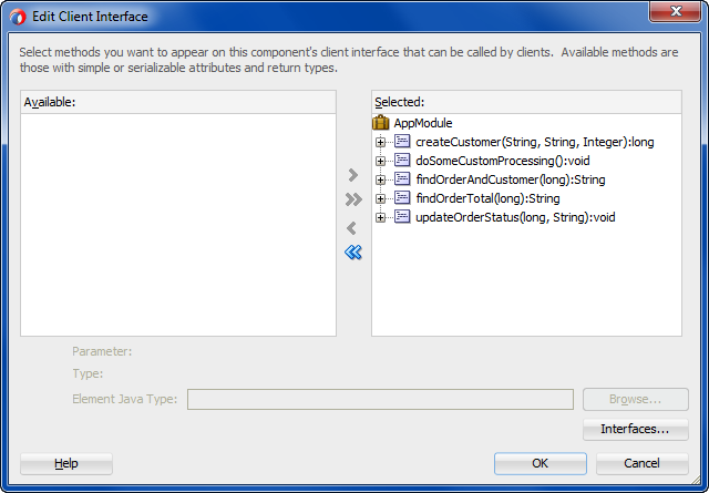 Image of Edit Client Interface dialog