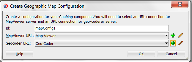 Create geographic map configuration dialog