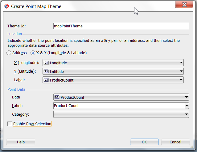 Creat point map theme dialog for warehouse proudct counts