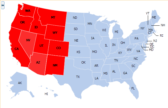 Thematic map with area stamp configured.