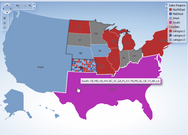 US Regions Custom Map Layer
