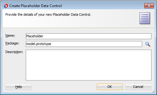 New Placeholder Data Control dialog