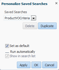 Personalized saved search dialog