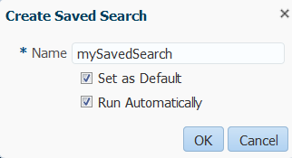 Saved search dialog.