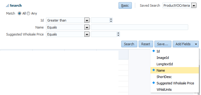 Dynamically adding search criteria.