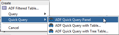 Quick Query Context menu