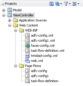 Application with two unbounded task flow source files.