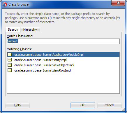 JUnit class browser