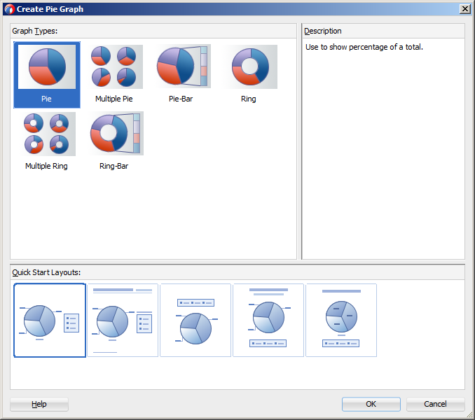 Create Pie Graph Dialog Dragged From Components Window