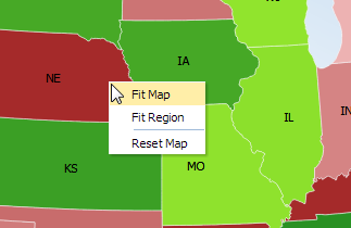Map region context menu.