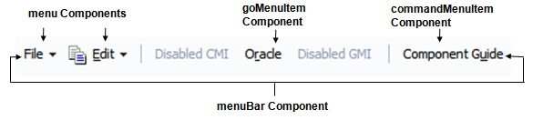 Menu bar components