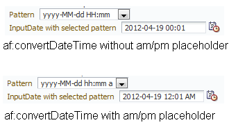 inputDate component with and without am/pm placeholders