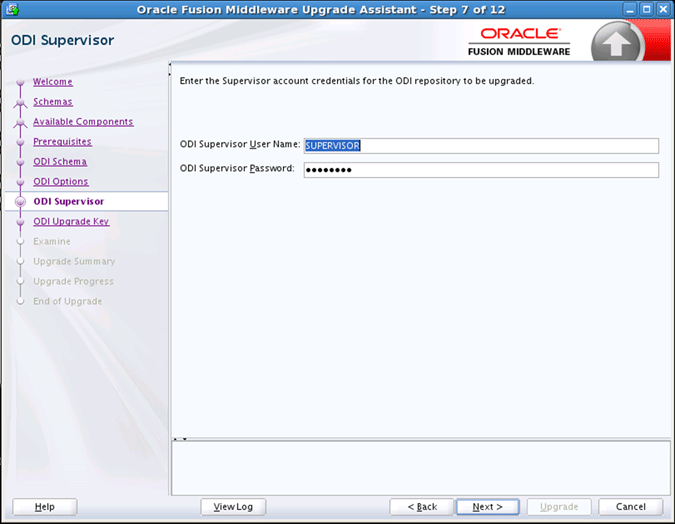 ODI Supervisor Screen