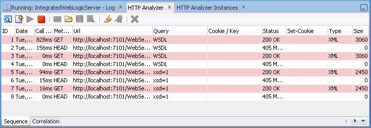 HTTP Analyzer Log Window