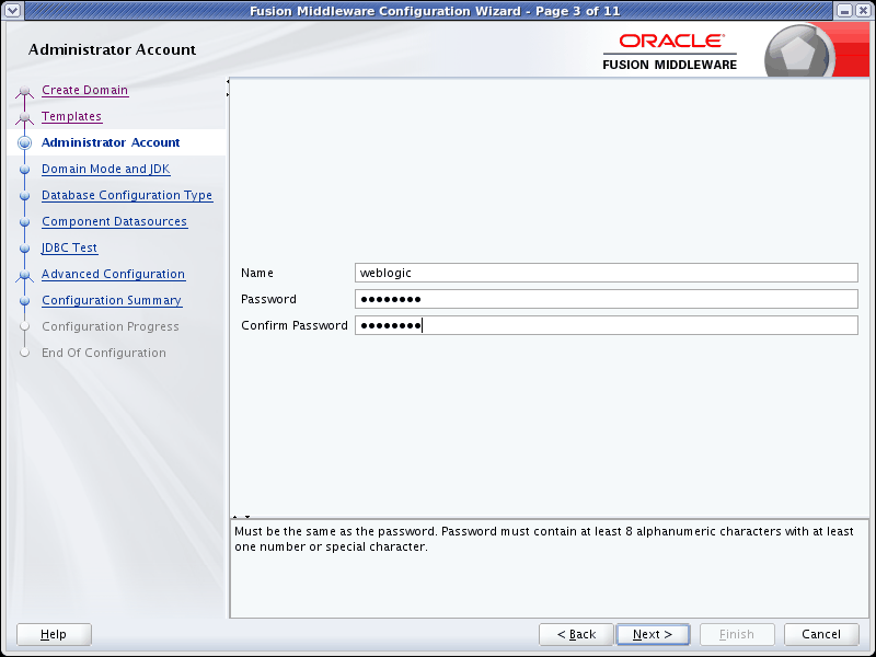 Administrator Account page
