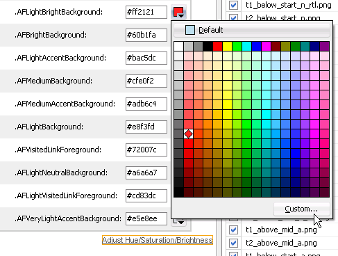 Editing Options for Color Aliases