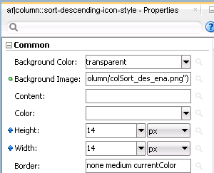 Properties Window After Importing an Image into a Skin