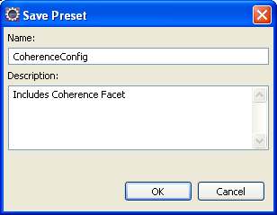 The Save Preset Dialog Box