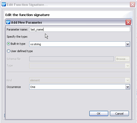 Add New Parameter dialog