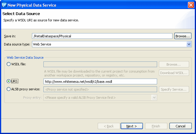 Import metadata from WSDL.