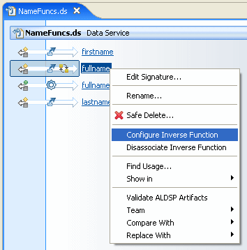 Select Configure Inverse Function