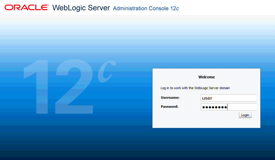 Oracle WebLogic login page