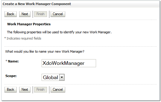 Enter Name for the work manager