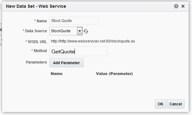 Creating a Web Service data set